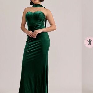 Revelry Strapless Emerald 613 Velvet Gown